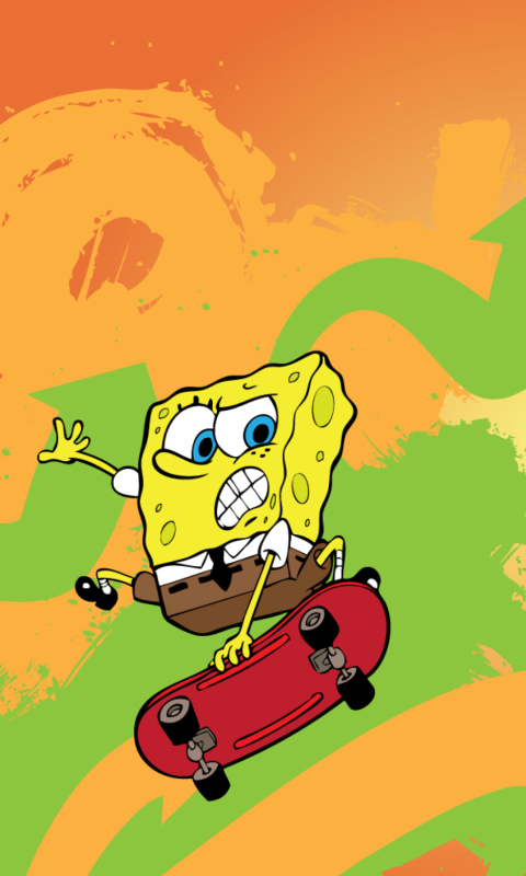 Обои Spongebob Skater 480x800