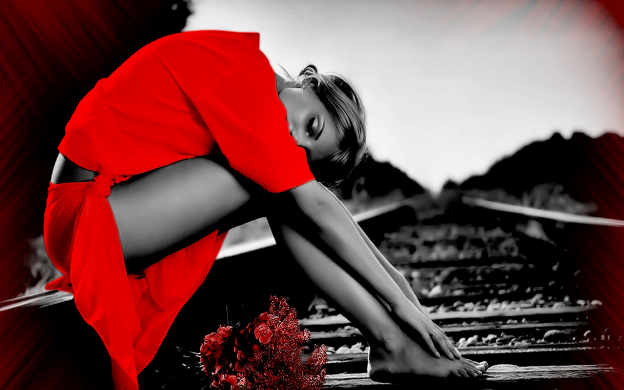 Sfondi Girl In Red 1280x800
