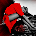 Das Girl In Red Wallpaper 128x128