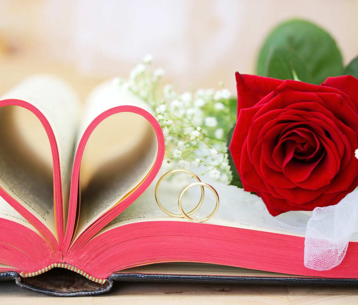 Wedding rings and book wallpaper 1200x1024