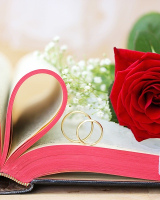 Wedding rings and book - Obrázkek zdarma pro Nokia C1-02