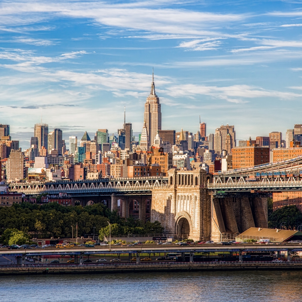 Das Brooklyn Bridge, Manhattan, New York City Wallpaper 1024x1024
