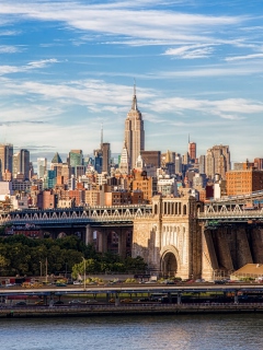 Das Brooklyn Bridge, Manhattan, New York City Wallpaper 240x320