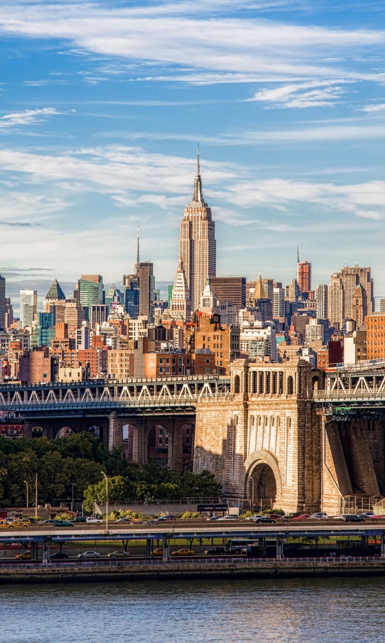 Fondo de pantalla Brooklyn Bridge, Manhattan, New York City 768x1280
