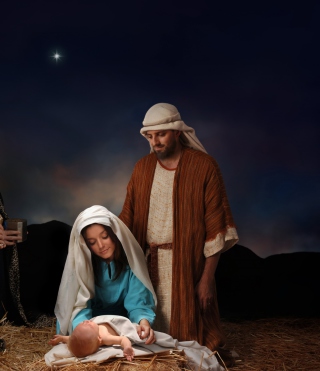 Kostenloses The Birth Of Christ Wallpaper für Nokia Asha 308