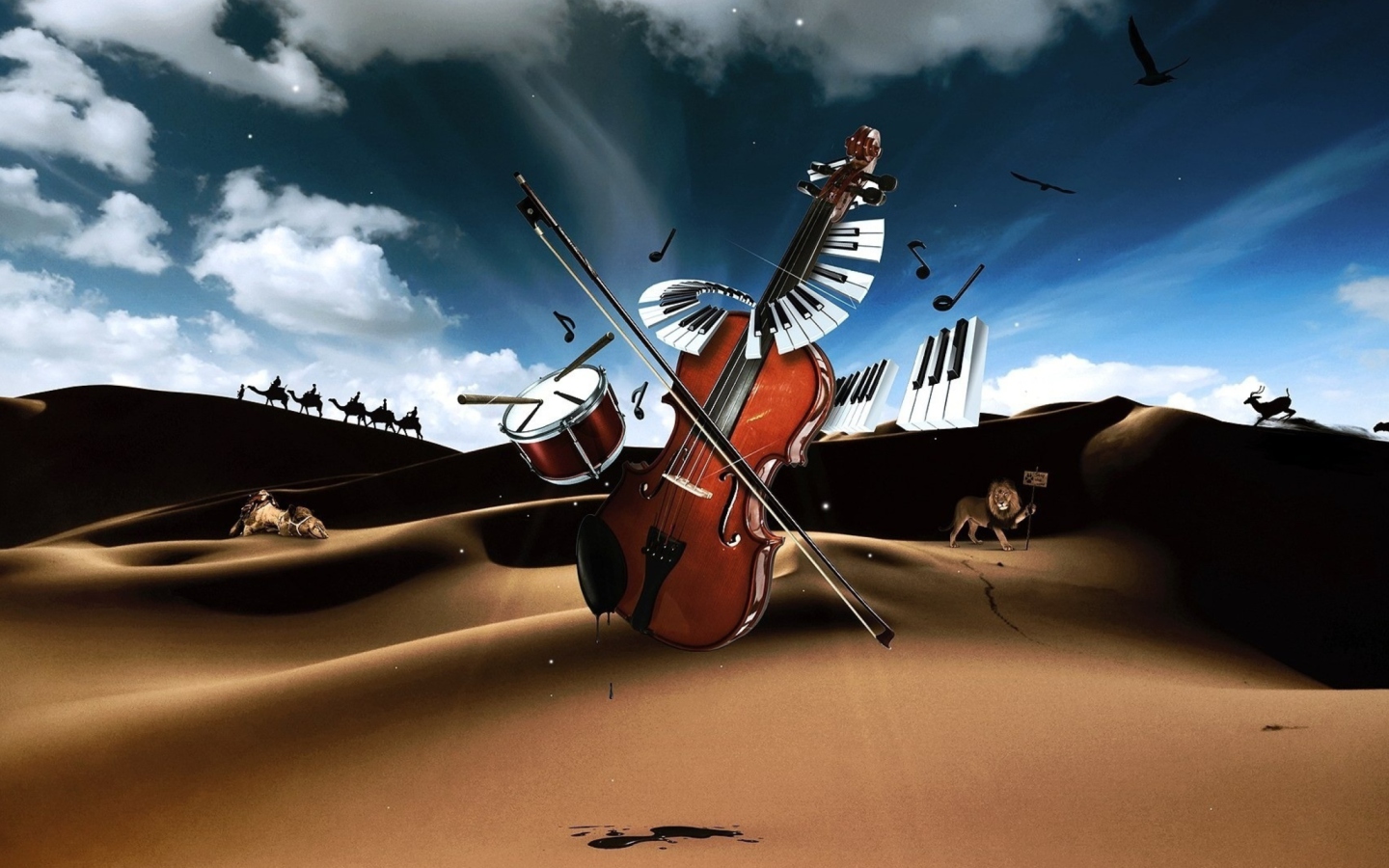 Das Music And Violin Wallpaper 1440x900
