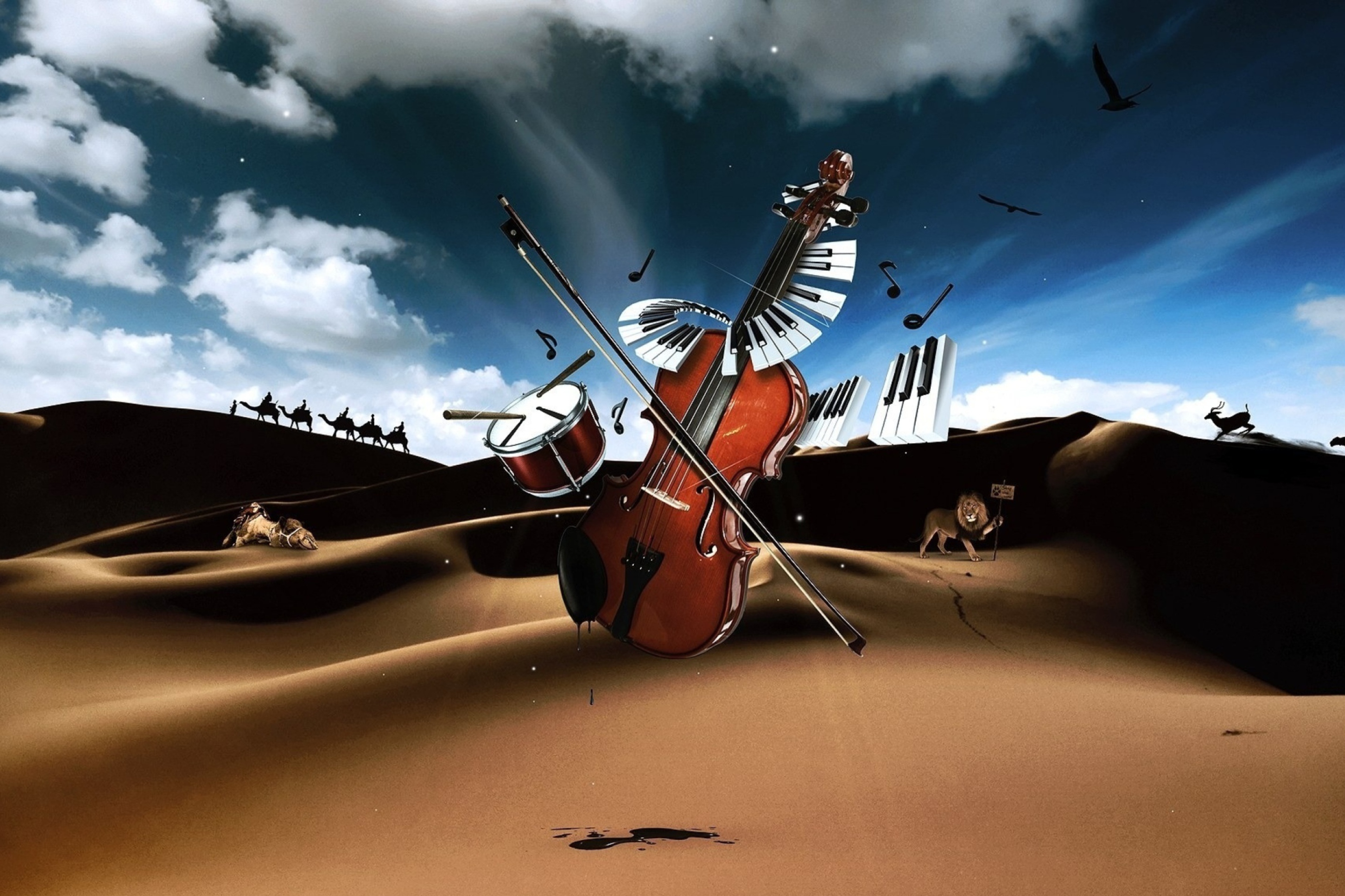 Das Music And Violin Wallpaper 2880x1920