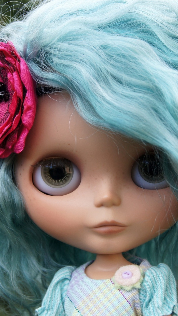 Doll With Blue Hair wallpaper 750x1334
