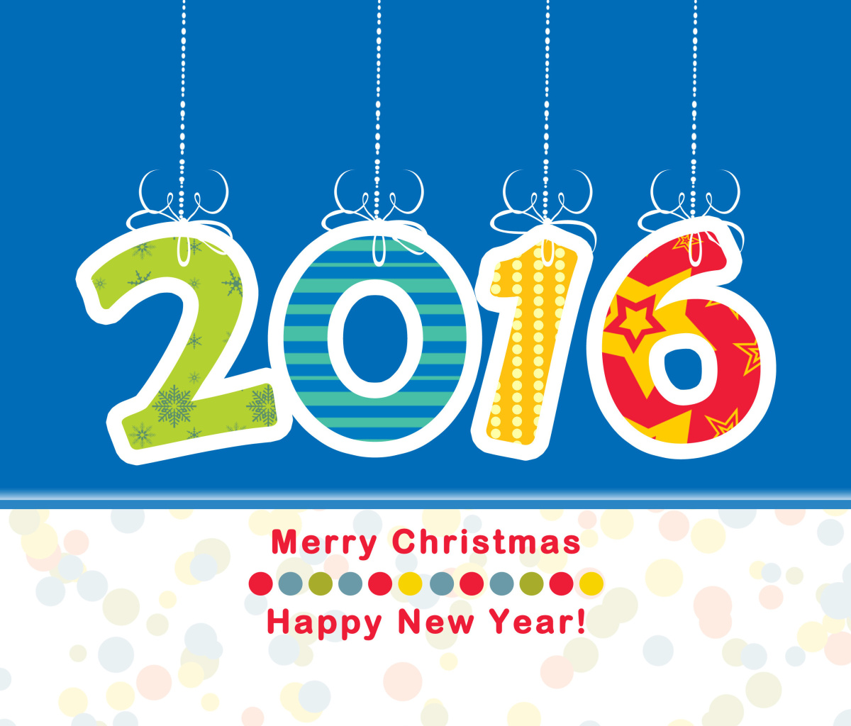 Sfondi Colorful New Year 2016 Greetings 1200x1024