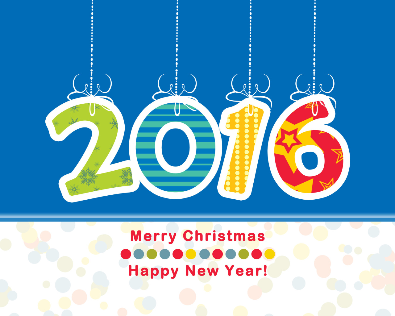 Screenshot №1 pro téma Colorful New Year 2016 Greetings 1280x1024