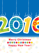 Colorful New Year 2016 Greetings wallpaper 132x176