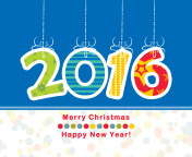 Das Colorful New Year 2016 Greetings Wallpaper 176x144