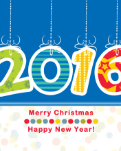 Das Colorful New Year 2016 Greetings Wallpaper 176x220