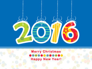 Colorful New Year 2016 Greetings wallpaper 320x240