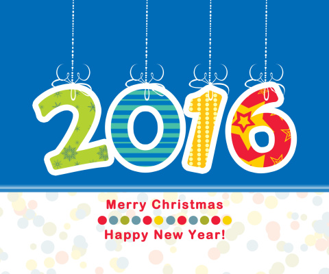 Colorful New Year 2016 Greetings wallpaper 480x400