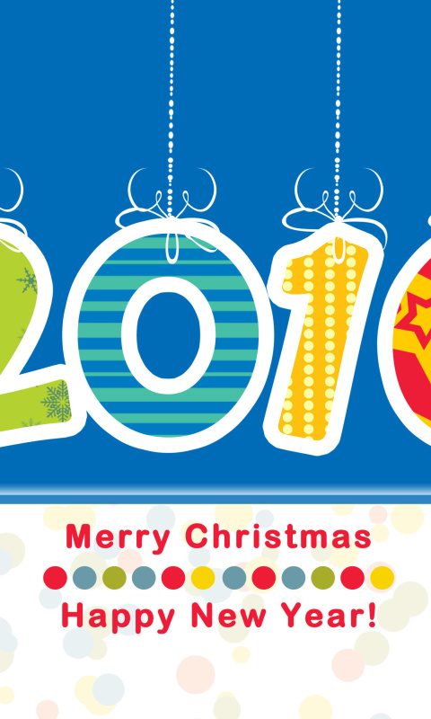 Das Colorful New Year 2016 Greetings Wallpaper 480x800