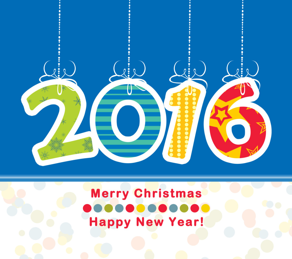 Colorful New Year 2016 Greetings wallpaper 960x854