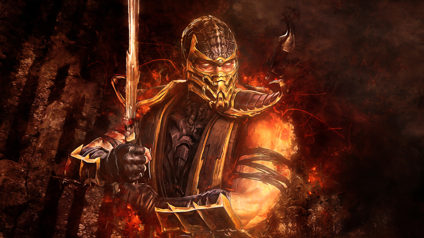 Das Scorpion in Mortal Kombat Wallpaper 1366x768