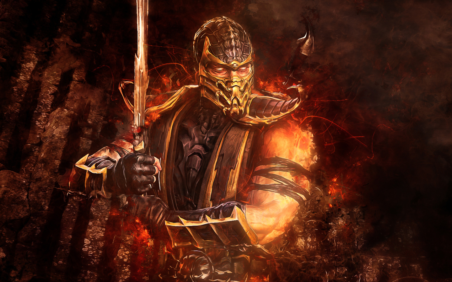 Das Scorpion in Mortal Kombat Wallpaper 1440x900
