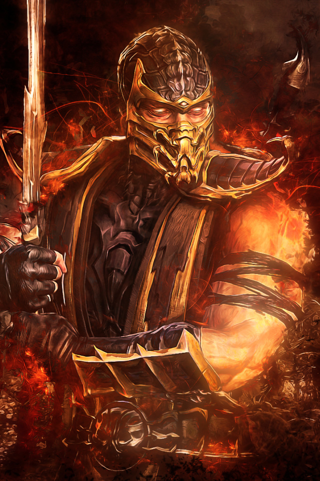 Scorpion in Mortal Kombat wallpaper 640x960