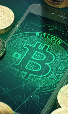 Das Bitcoin Mining Wallpaper 240x400