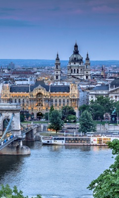 Budapest Pest Embankment wallpaper 240x400