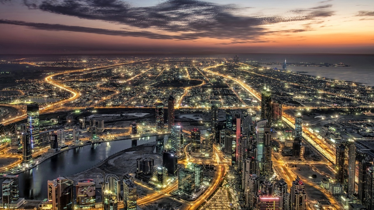 Dubai Night City Tour in Emirates wallpaper 1280x720