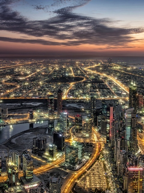 Dubai Night City Tour in Emirates wallpaper 480x640