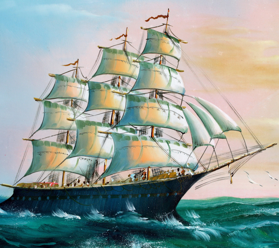 Sailboat in Crimea wallpaper 1080x960