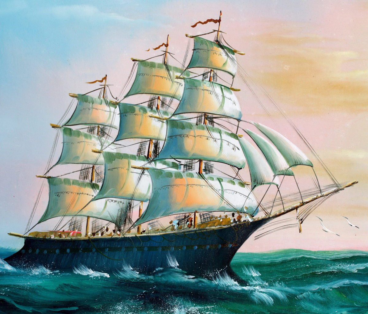 Das Sailboat in Crimea Wallpaper 1200x1024