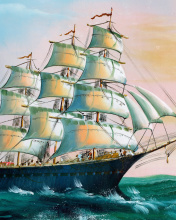 Das Sailboat in Crimea Wallpaper 176x220