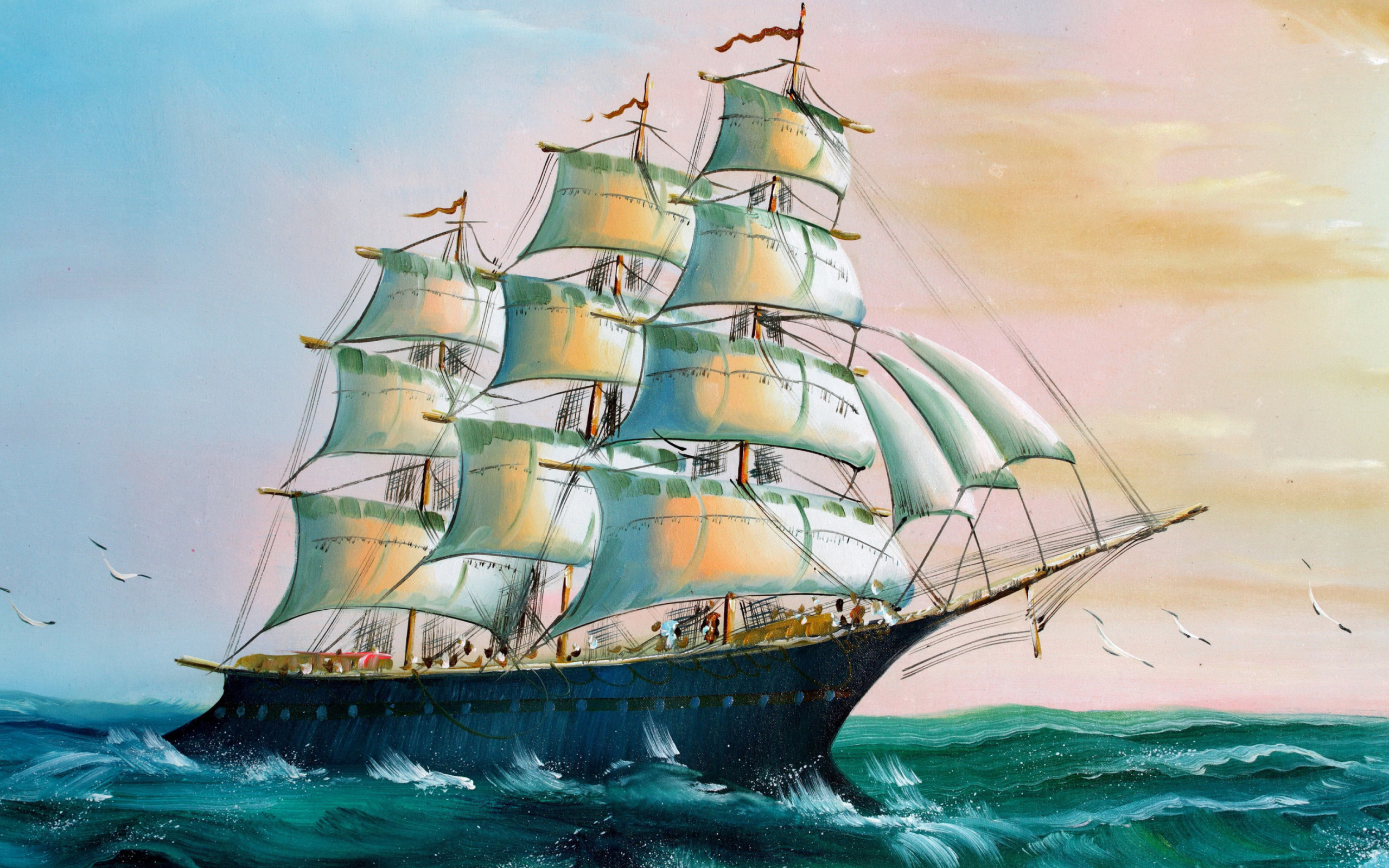 Sailboat in Crimea wallpaper 2560x1600