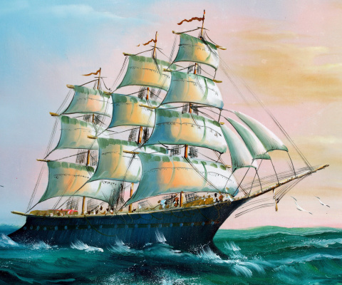 Sailboat in Crimea wallpaper 480x400