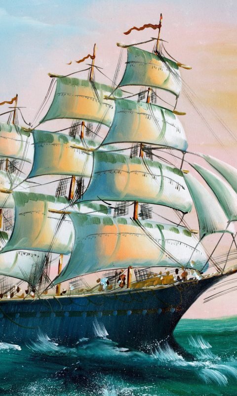 Das Sailboat in Crimea Wallpaper 480x800