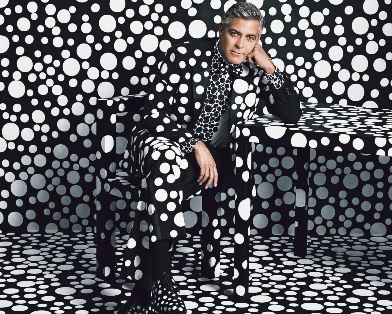 Обои George Clooney Creative Photo 1280x1024