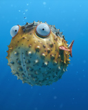 Fondo de pantalla Funny Bubble Fish 128x160