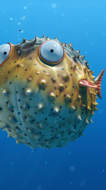 Das Funny Bubble Fish Wallpaper 360x640