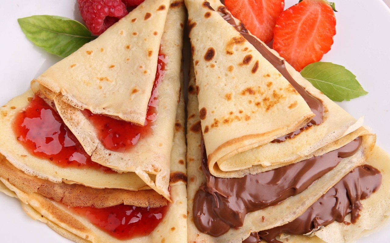 Most delicious pancakes with jam wallpaper 1280x800
