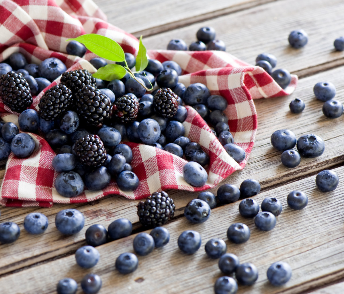 Sfondi Blueberries And Blackberries 1200x1024