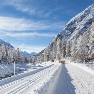 Snow-covered Road sfondi gratuiti per 1024x1024