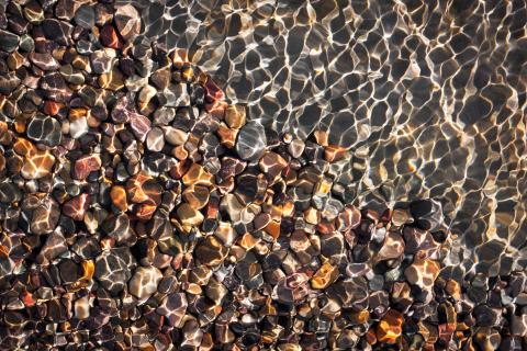 Pebbles And Water Reflections wallpaper 480x320
