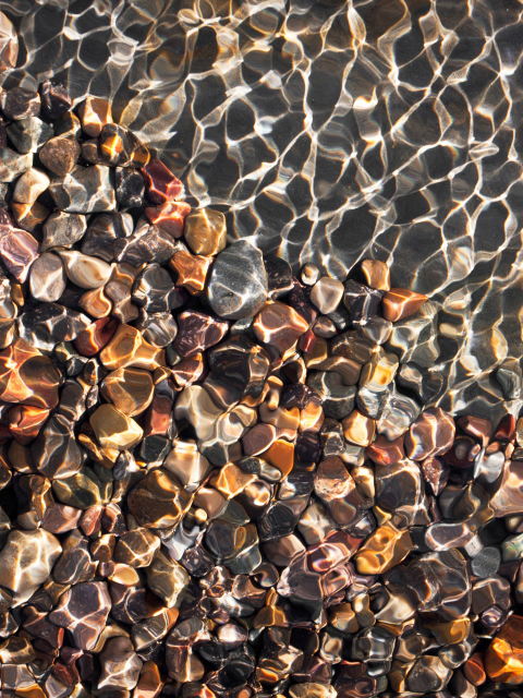 Pebbles And Water Reflections screenshot #1 480x640