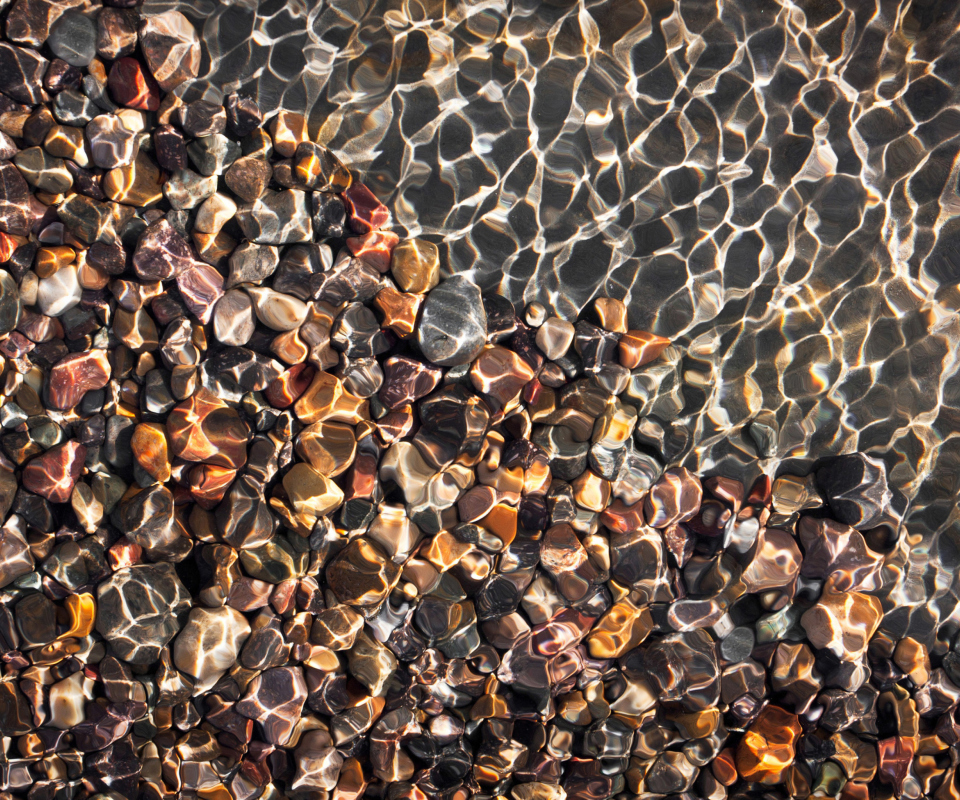 Pebbles And Water Reflections wallpaper 960x800