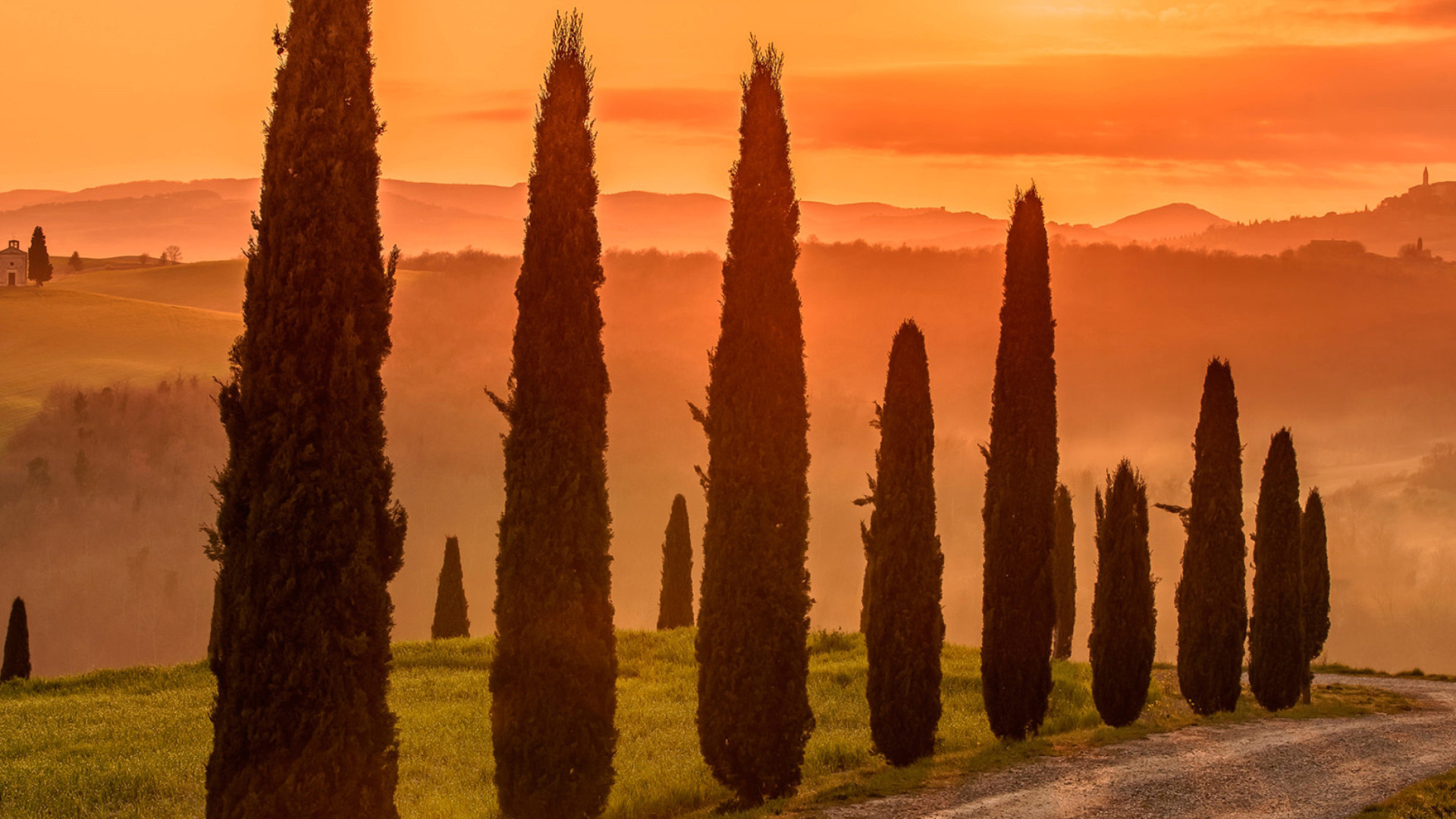 Tuscany Valley Autumn wallpaper 1920x1080