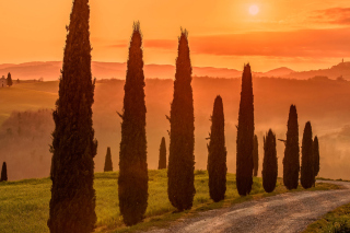 Tuscany Valley Autumn Background for Android, iPhone and iPad