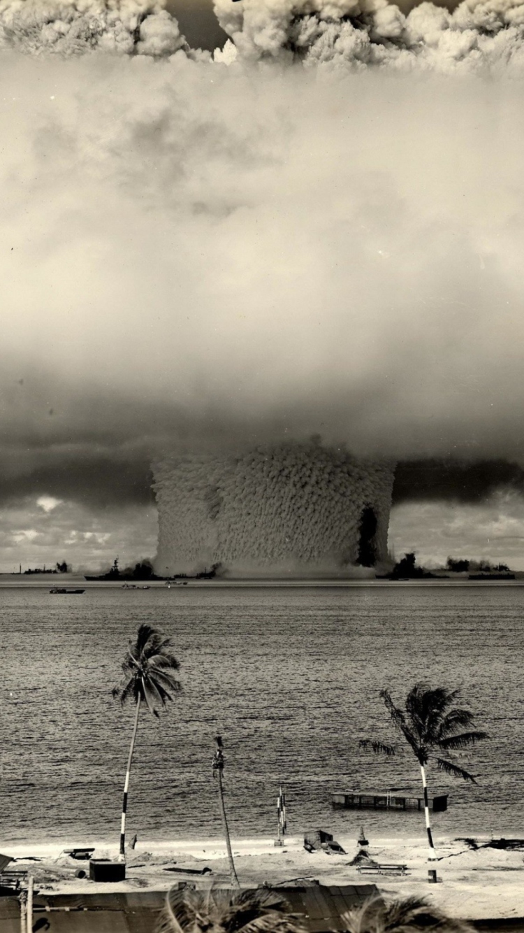 Nuclear Bomb Near The Beach wallpaper 750x1334