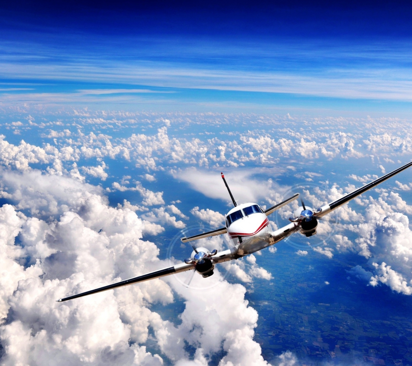 Das Plane Over The Clouds Wallpaper 1440x1280