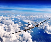 Screenshot №1 pro téma Plane Over The Clouds 176x144