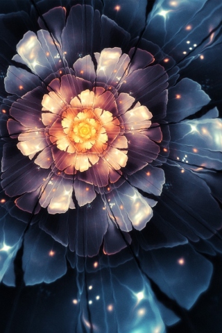 Das Digital Blossom Wallpaper 320x480