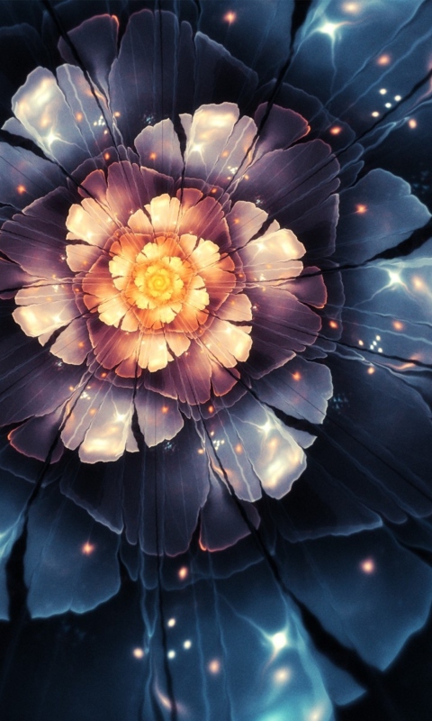 Das Digital Blossom Wallpaper 480x800